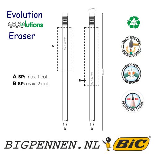 BIC® Evolution ECOlutions® Eraser potlood - Afbeelding 3