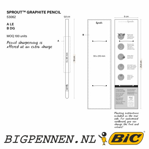 bic sprout graphite pencil drukformaat